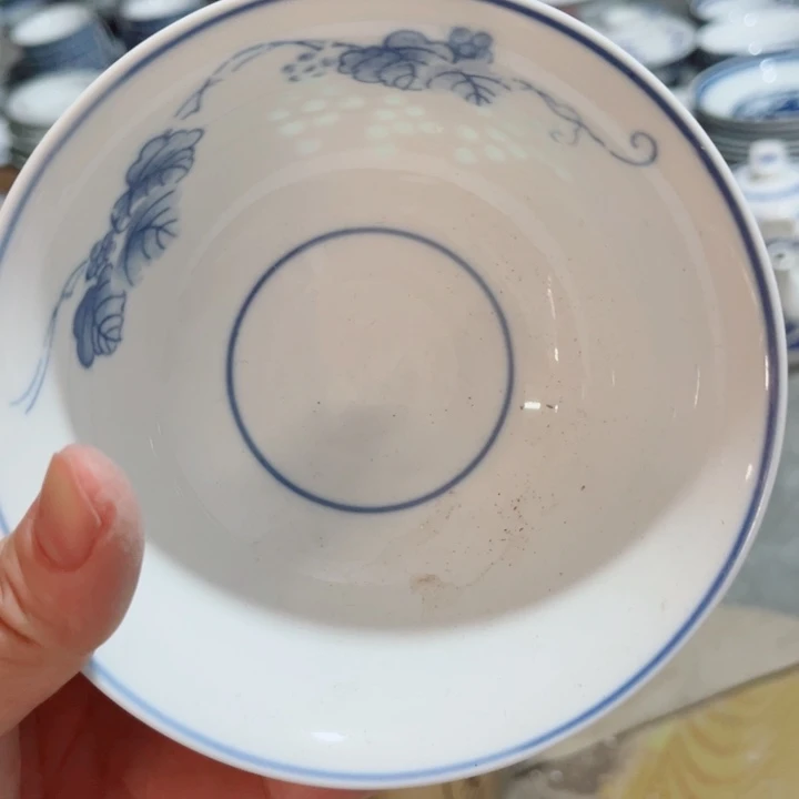 青花玲珑5寸饭碗葡萄
