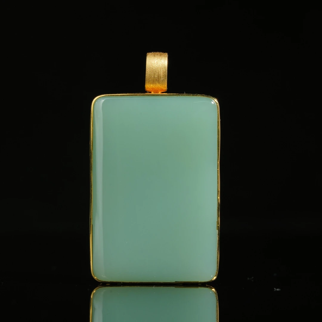 【慧子臻选】天境 | 收藏级18k金粉绿无事牌吊坠 不含链 LM09