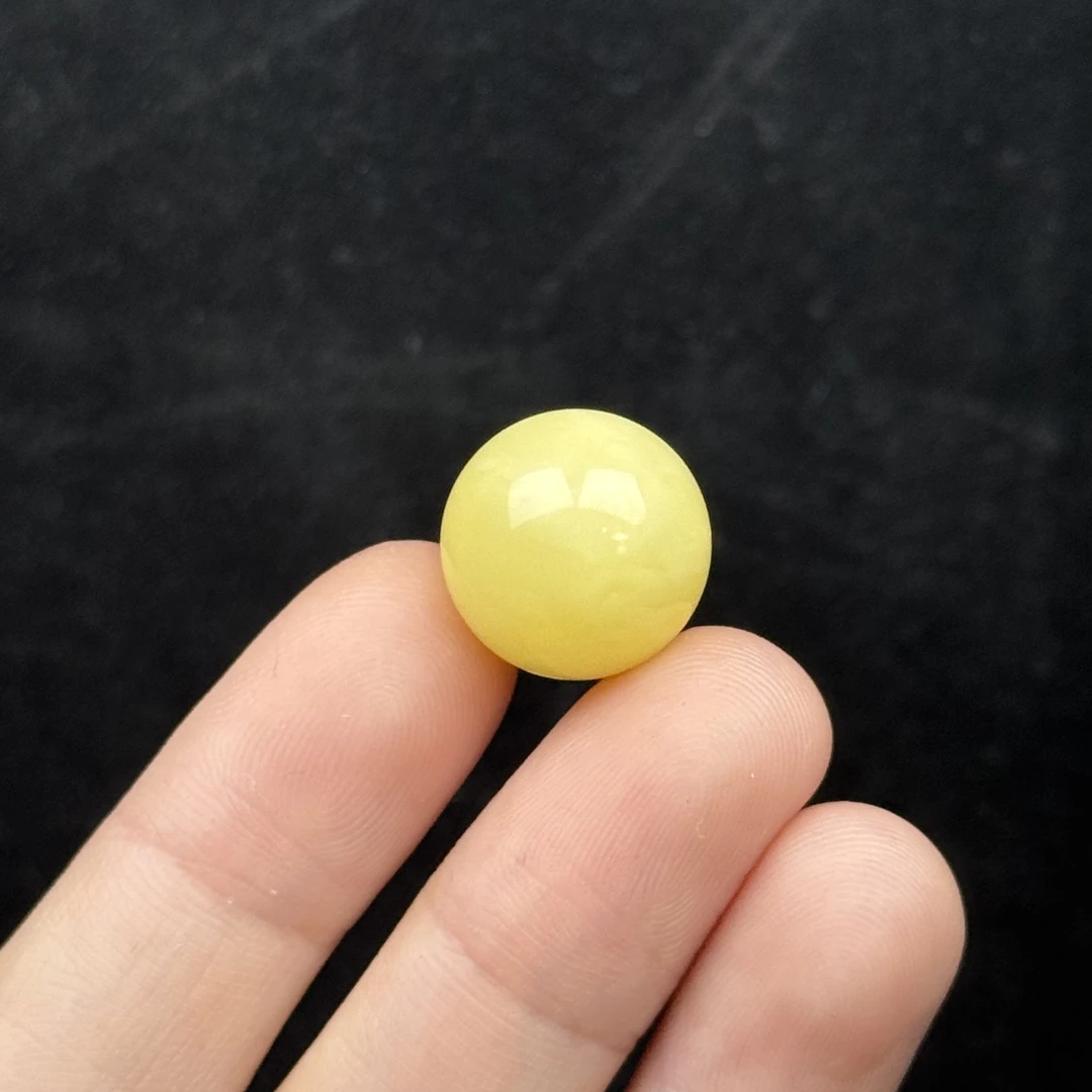 K5001天然原矿蜜蜡 圆珠14.7mm 支持鉴定假一罚十
