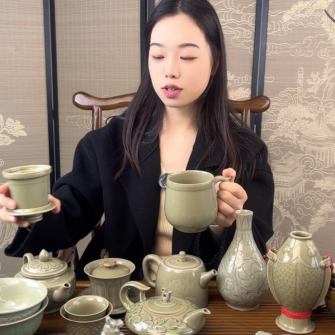 仿汝窑冰裂咖啡杯