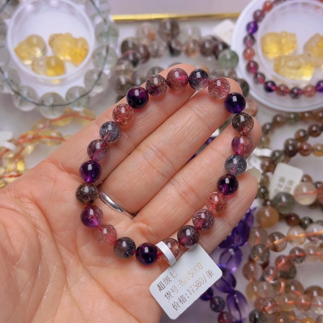 【闪购商品】水晶手链未镶嵌c****e紫超七8m