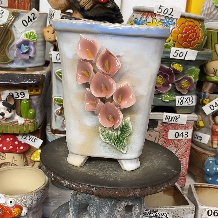 G***萍粗陶材质多肉花盆孤品福利