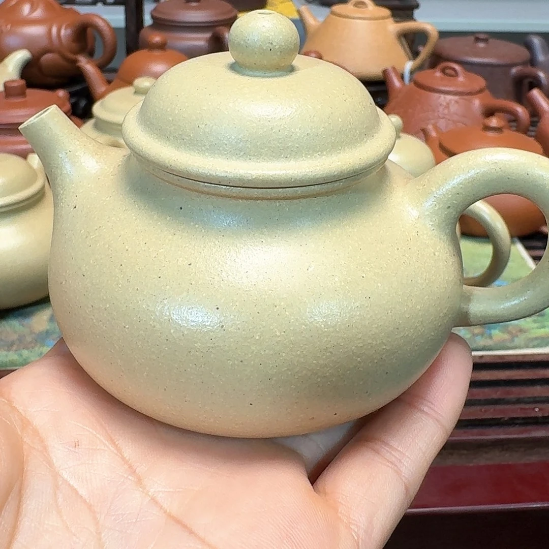 紫砂茶壶本山绿泥半手工微暇