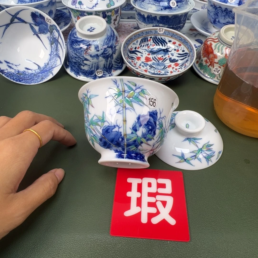 陶瓷景德镇纯手工纯手绘茶具木木156冲线