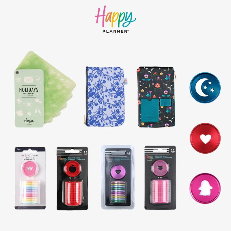 【网汇鹅】HAPPY PLANNER周边模板卡笔袋蘑菇环金属环
