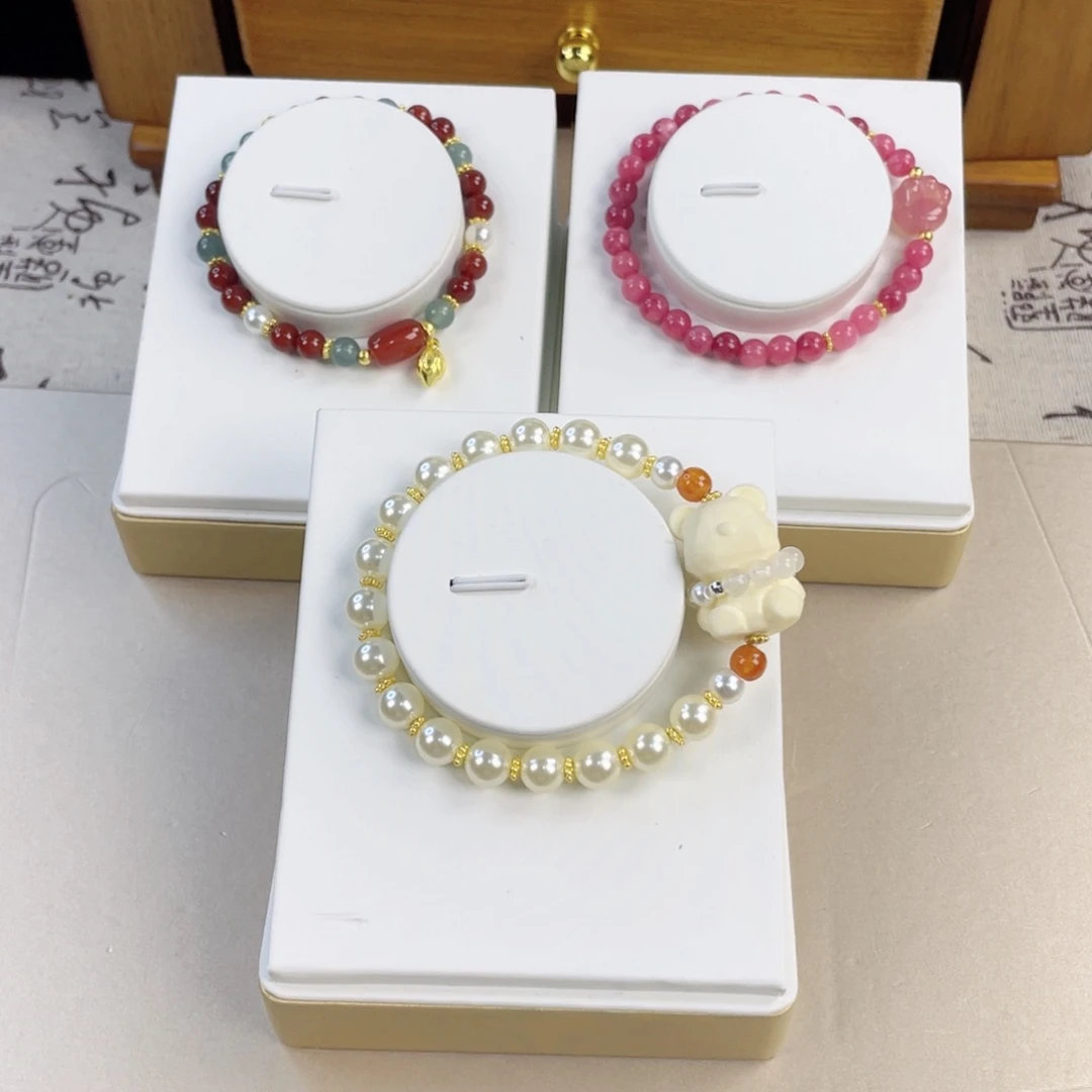 南红玛瑙手链银S925镀金镶嵌