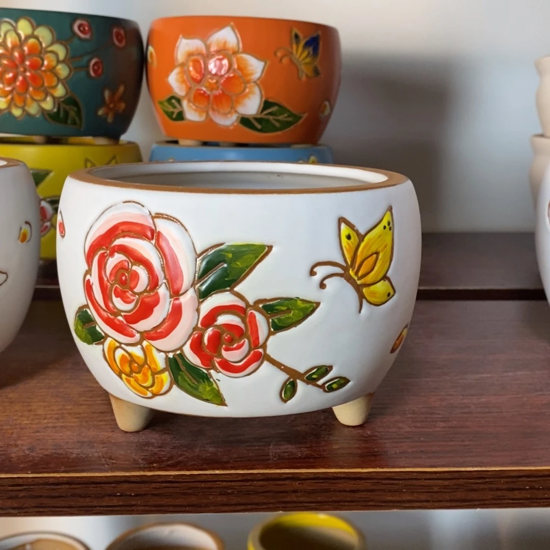 红陶韩式多肉植物花盆