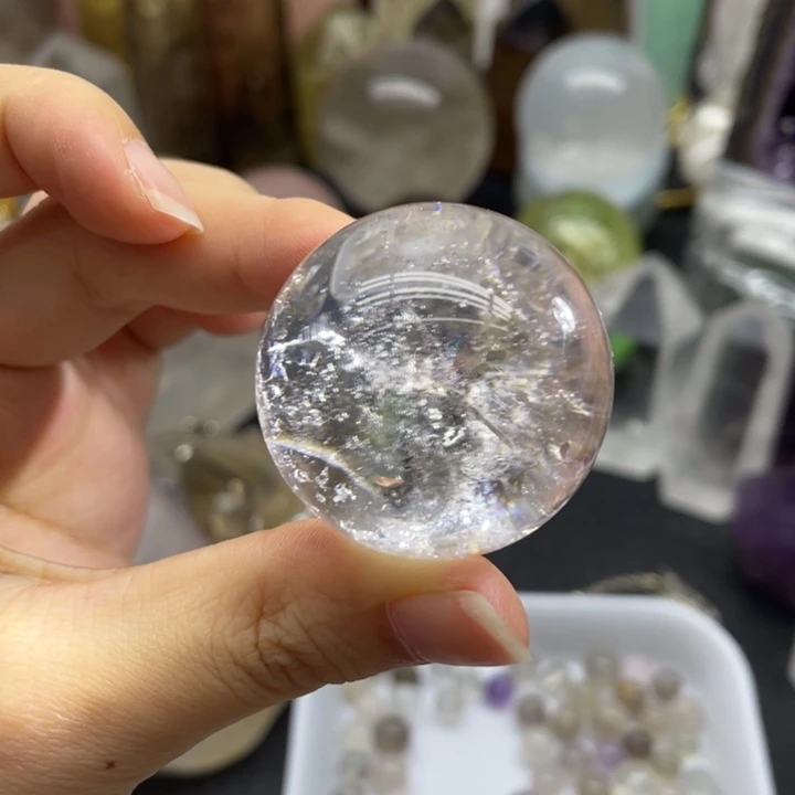 水晶珠宝半成品未镶嵌幽灵带彩14