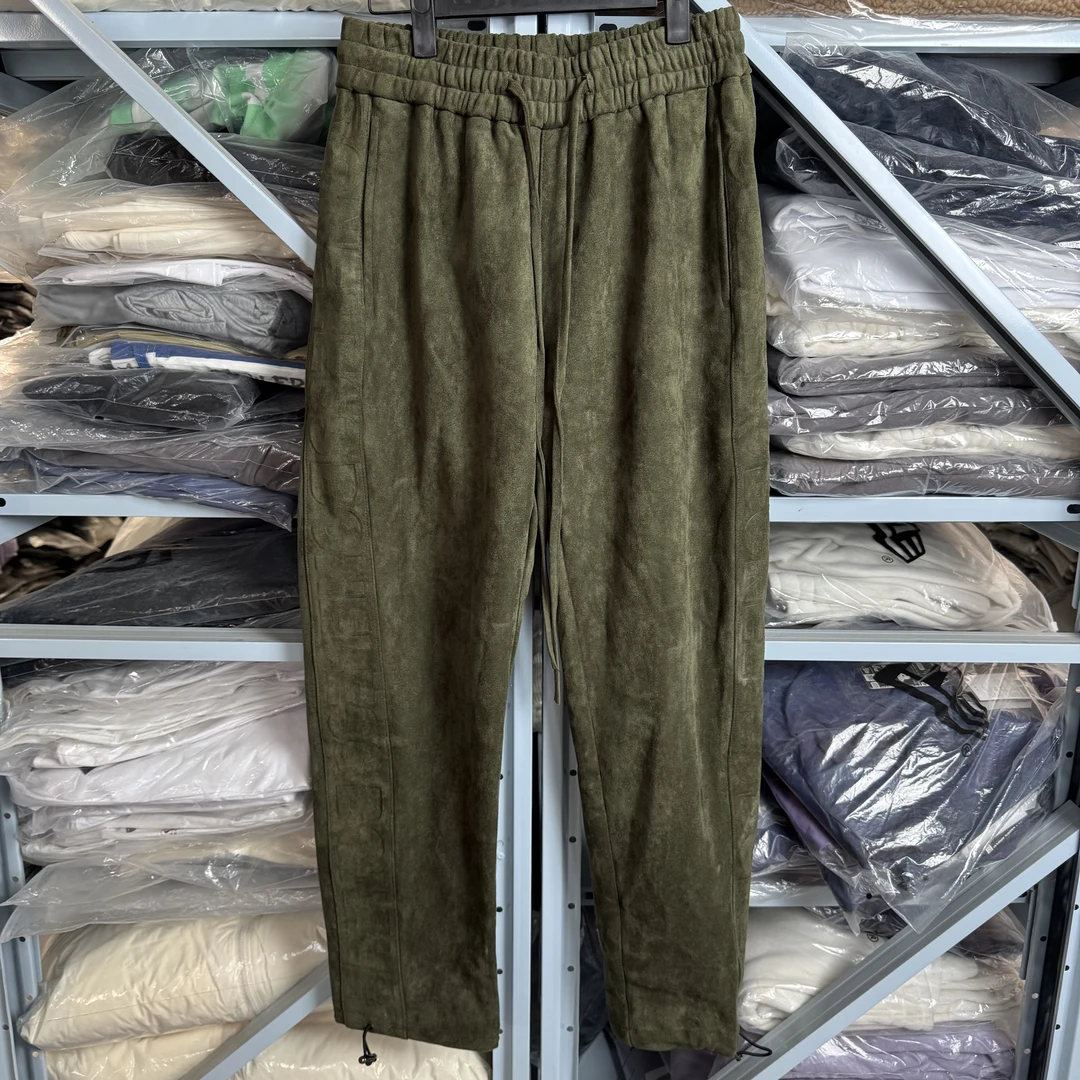 BLS麂皮压花LOGO长裤K2317