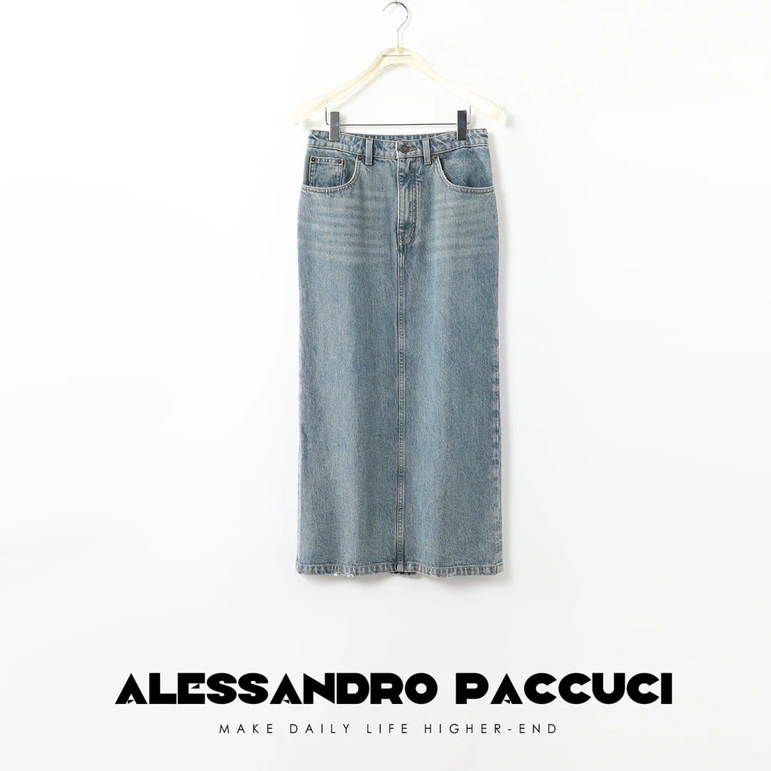 AP洛哥25469X【黑标系列】土耳其进口1OO棉开衩修身复古鱼尾直筒裙