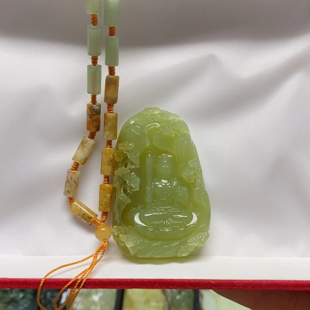 岫玉吊坠(赠链)未镶嵌猫**笑