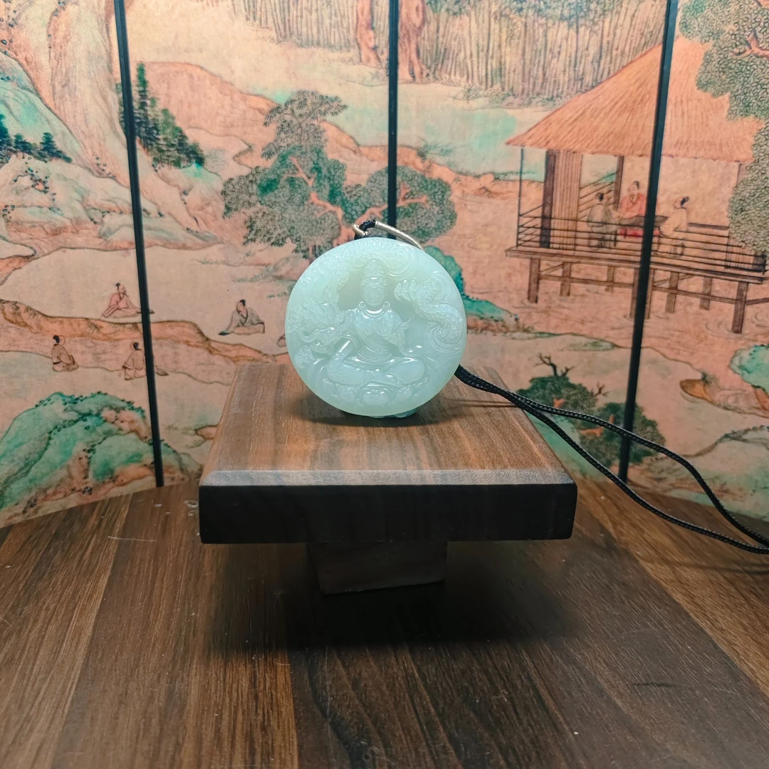 G和田玉御龙观音吊坠1302