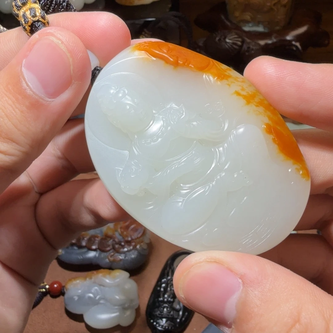 花***手和田玉未镶嵌笔搁