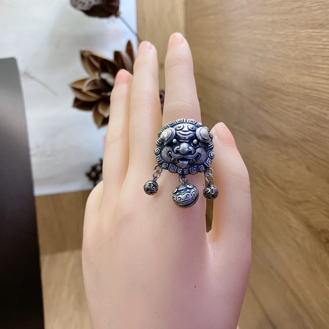 足银戒指 银戒指时尚民族风素款百搭个性