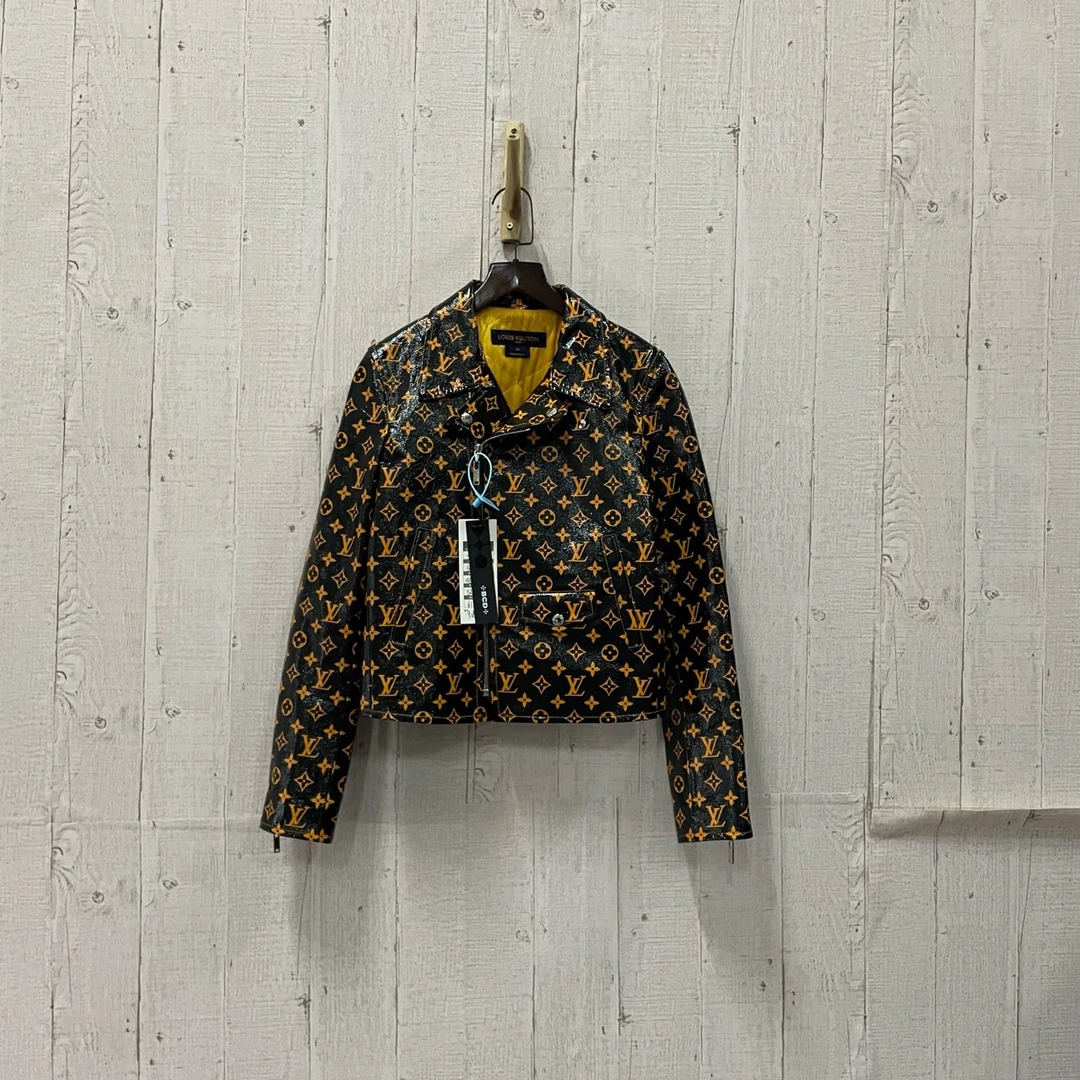 99新 LouisVuitton/路易威登 (zz9)老花皮机车夹克 36码/fg207314