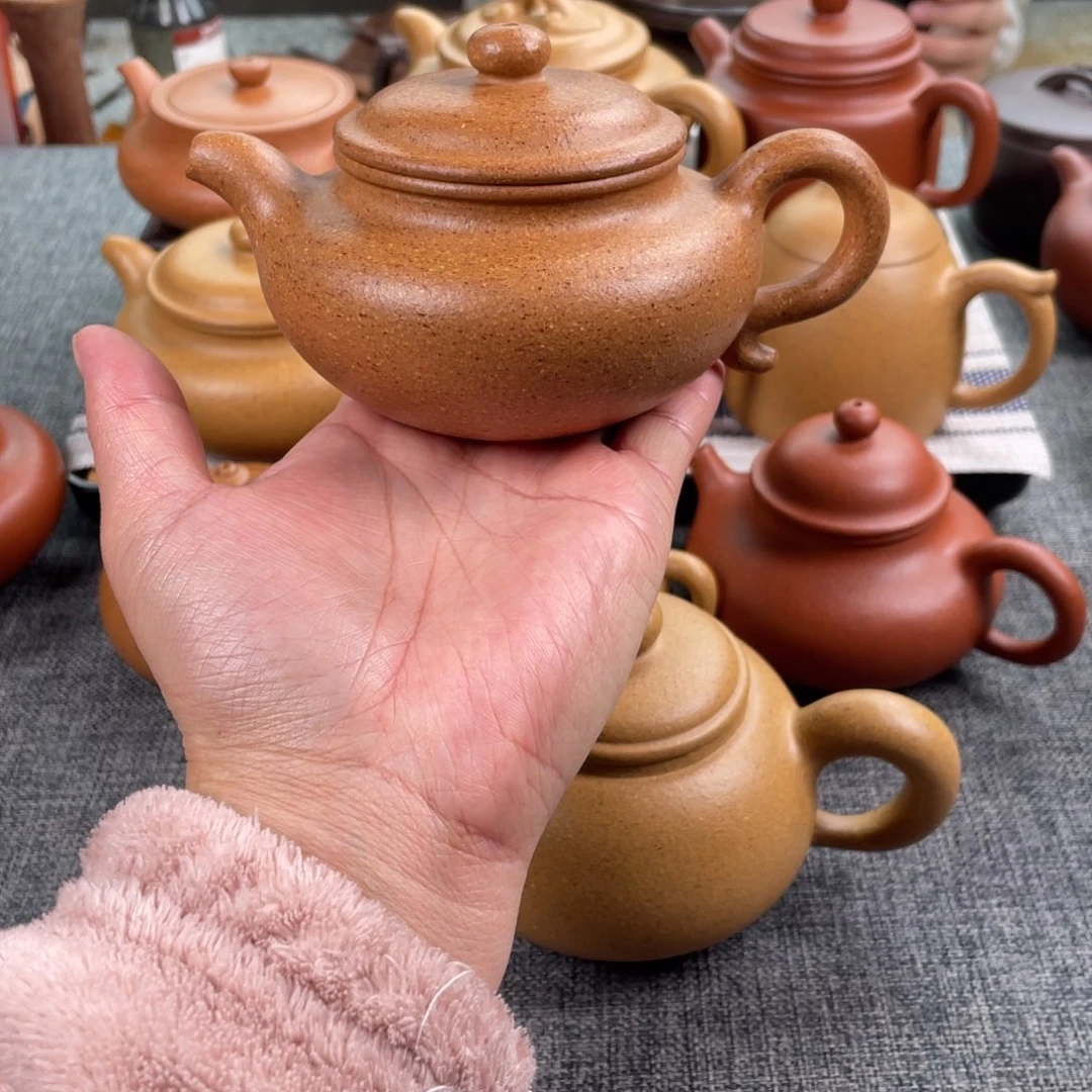 紫砂茶壶黄降坡仿古全手30目200