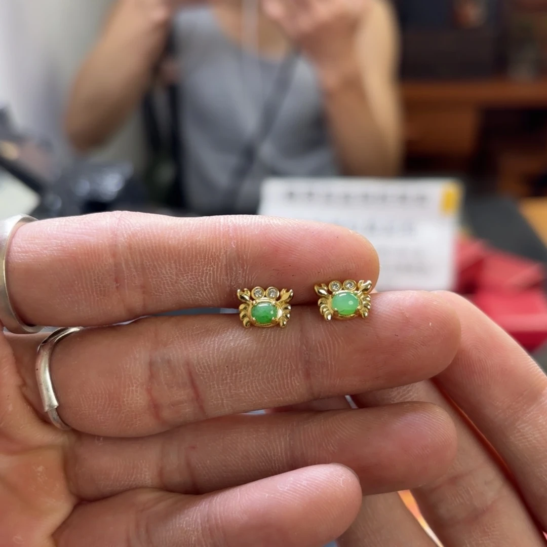 翡翠银S925镀金镶嵌颈饰