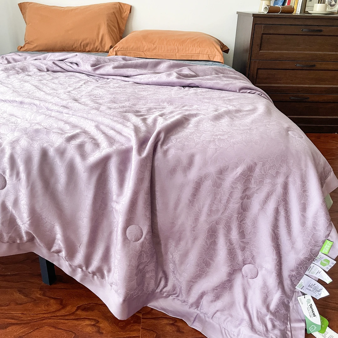 A5193 LF东帝兴双人拼角100S天丝蚕丝提花夏被 满庭芳200*230