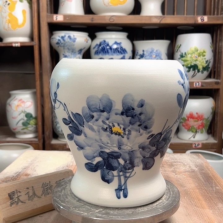 陶鱼尾兰兰牡丹陶瓷