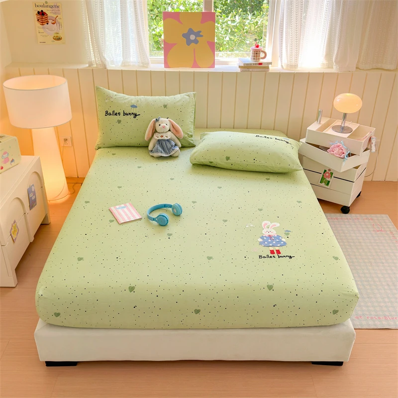 全棉裸睡床笠保护罩纯棉床笠款四季通用席梦思床垫套床笠三件套