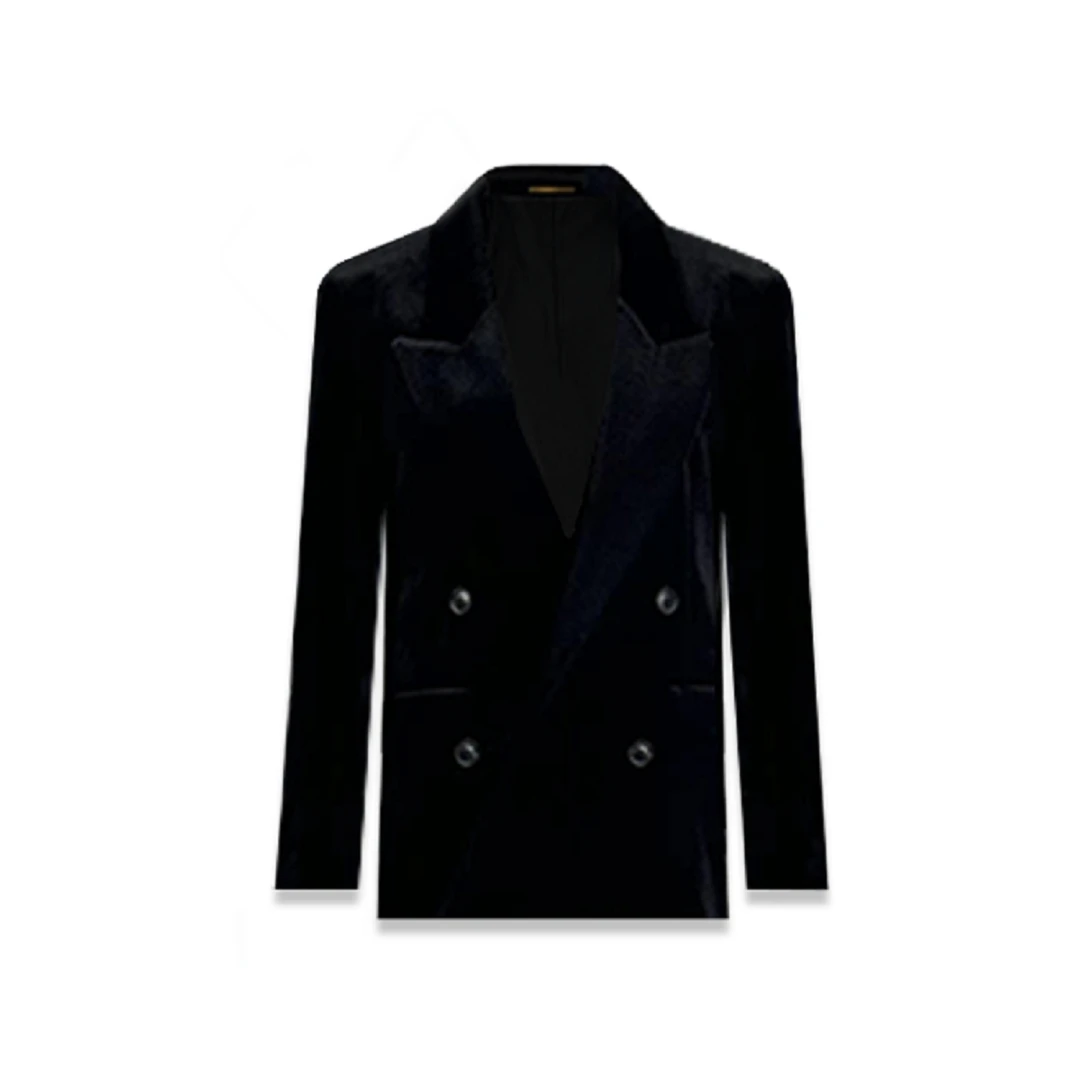 2025 新奢风气质女神显瘦黑色丝绒新款西服外套X9005