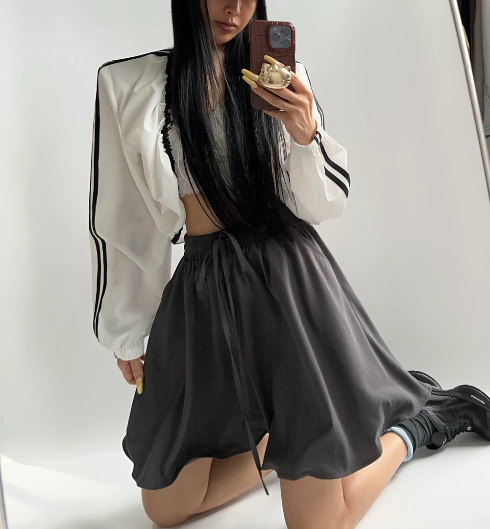 VIVISPLENDID20590#（定制款NO退NO换）氛围波浪边花苞裙