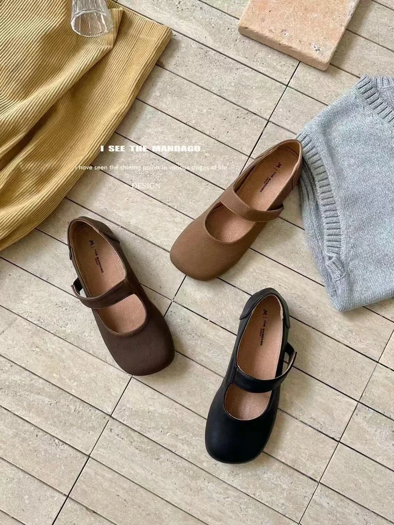 福秒 韩系百搭方头玛丽珍单鞋（XZ2711-3#）爱唯依