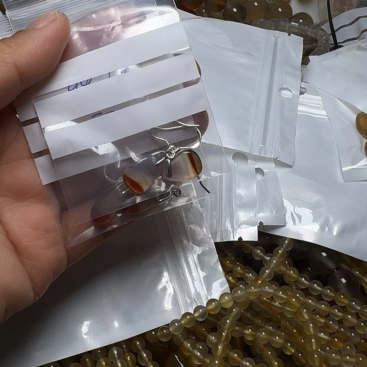 玛瑙/玉髓耳钉合金金*9903