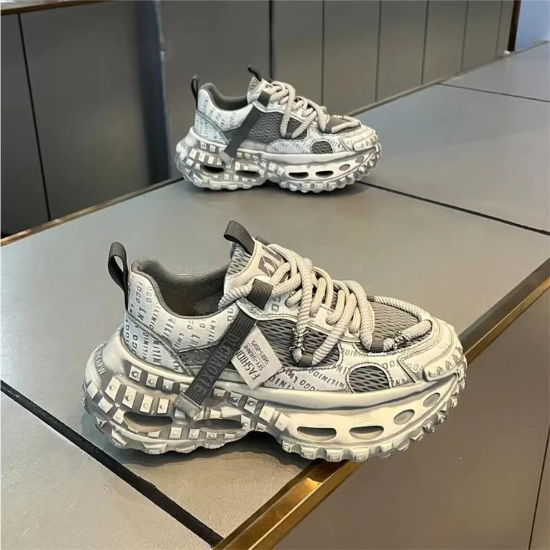 Npkp Couture官方正品轮胎底男鞋春秋透气网面防滑内增高休闲跑步