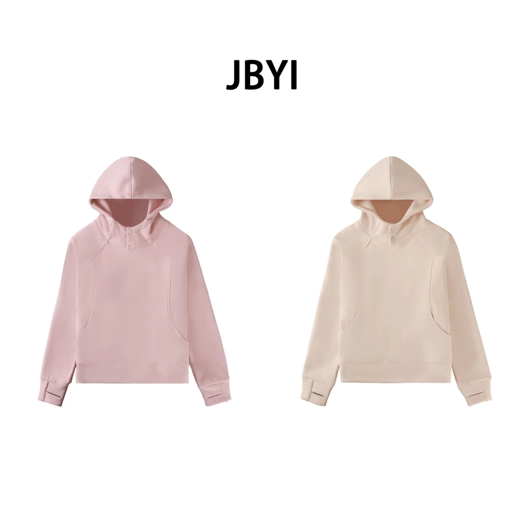 安禾家-JBYI小个子【防风卫衣Y】秋冬季连帽套头设计感立领廓形上衣