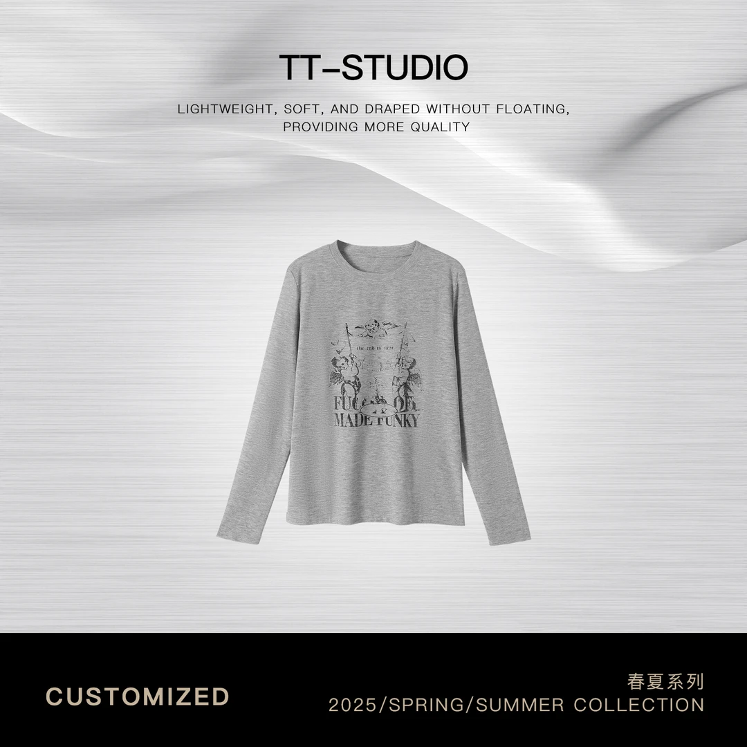 TT【天使】亚麻+莱赛尔混纺休闲百搭时尚长袖T恤打底衫TT-11CT1578