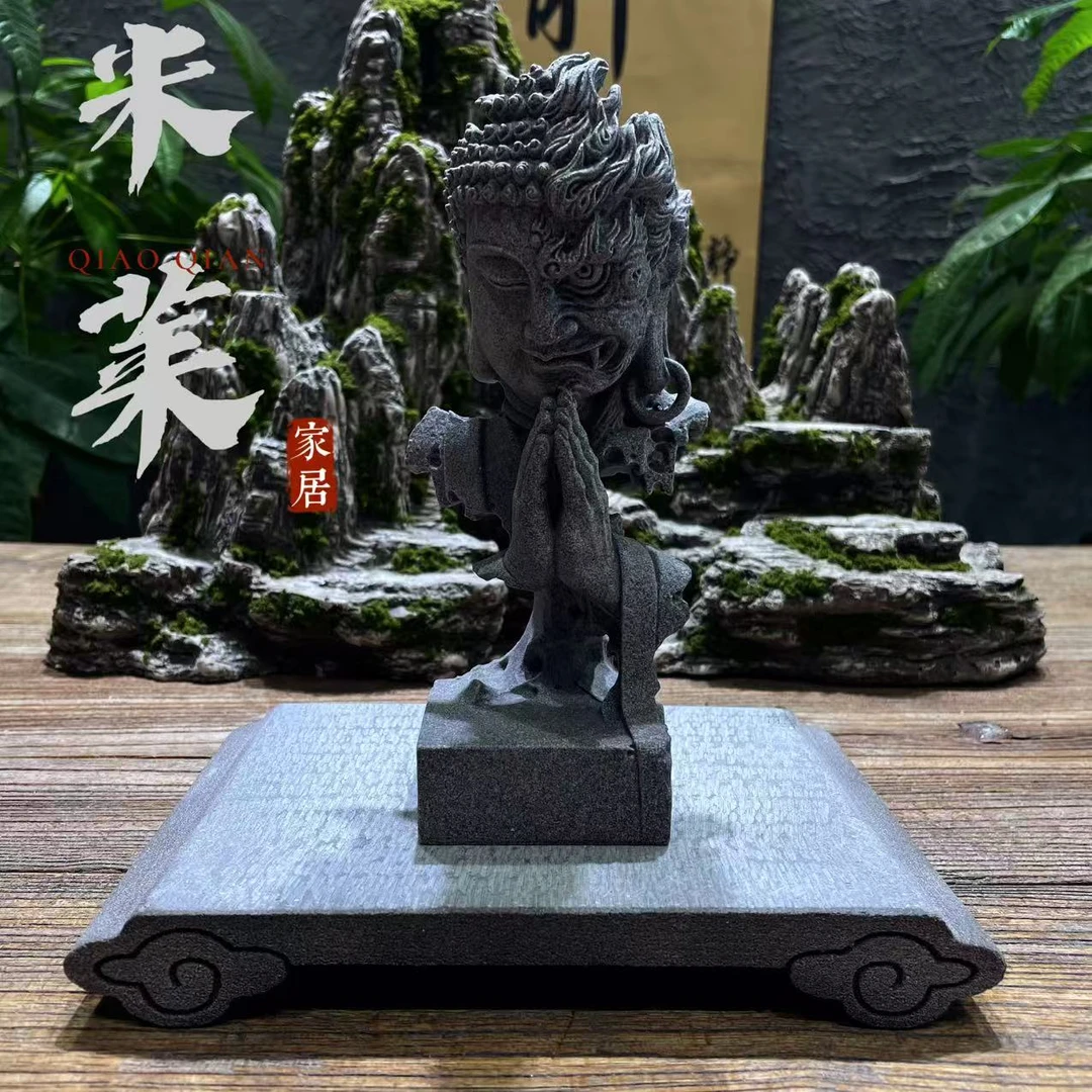 青砂石一念之间[一念成佛 一念成魔]鱼缸造景园艺茶室桌面装饰
