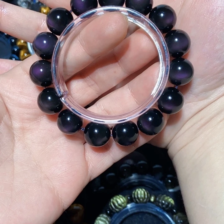 黑曜岩手串未镶嵌呲*