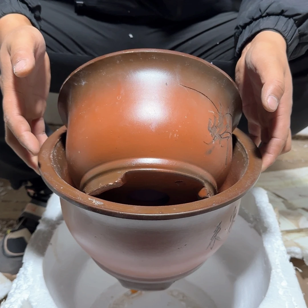 紫砂花盆瑕疵是我最