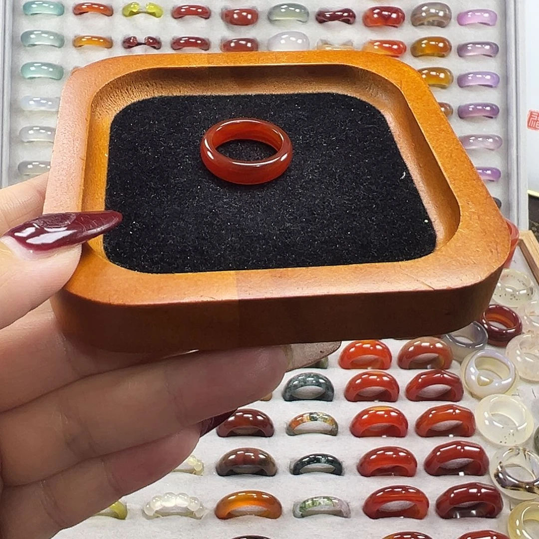 玛瑙/玉髓未镶嵌戒指B1不退换17.2港15+