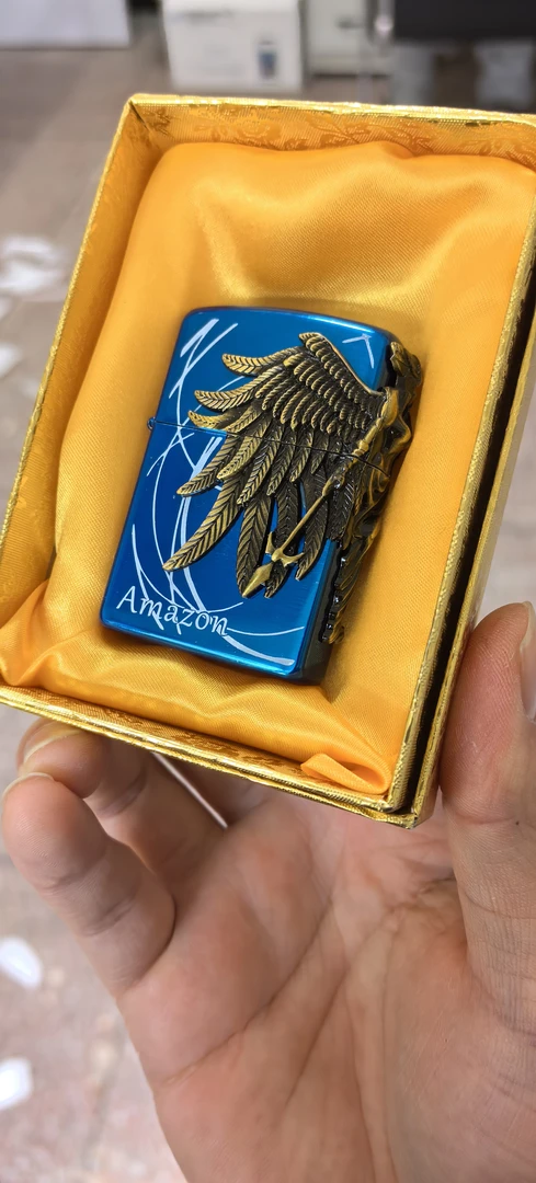 煤油打火机 蓝冰亚马逊女战士防风创意个性火机怀旧砂轮男士