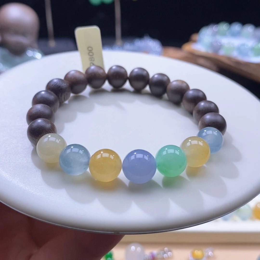 颈饰未镶嵌翡翠冰甜马卡龙多宝8-9mm