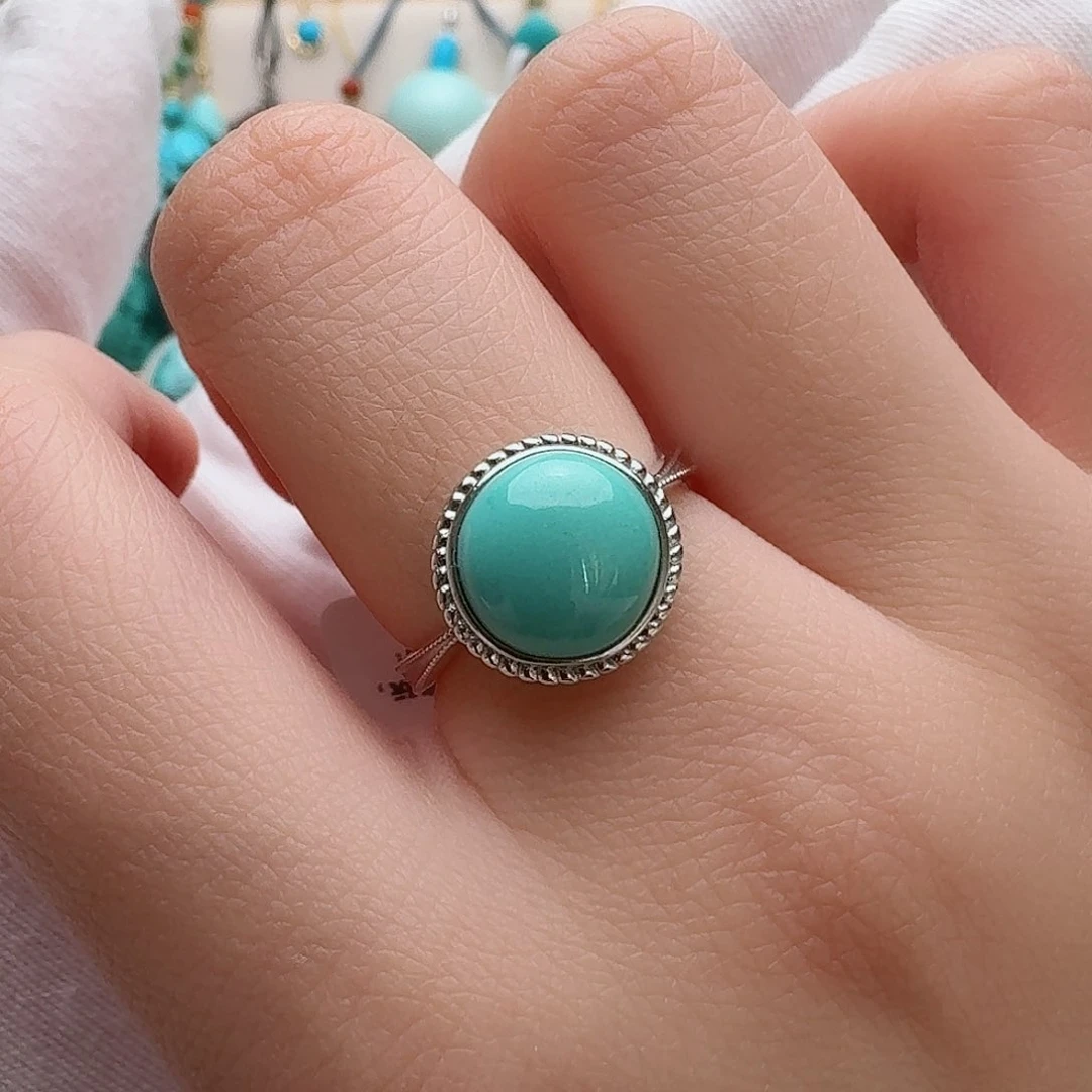 绿松石珠宝奇石银S925镶嵌