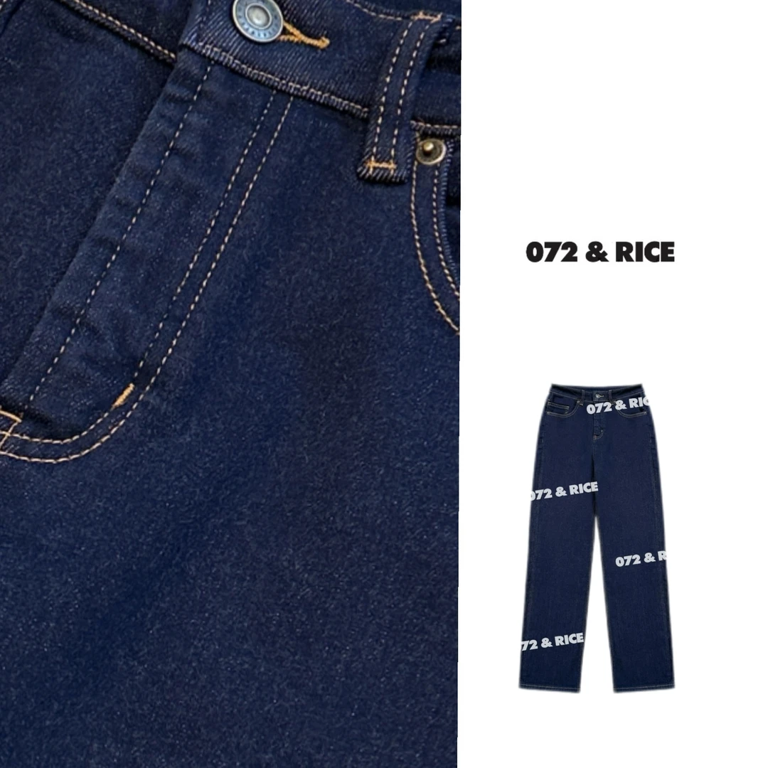 072 & RICE【山羊裤】秋冬休闲加绒高弹牛仔直筒九分裤 FK1109