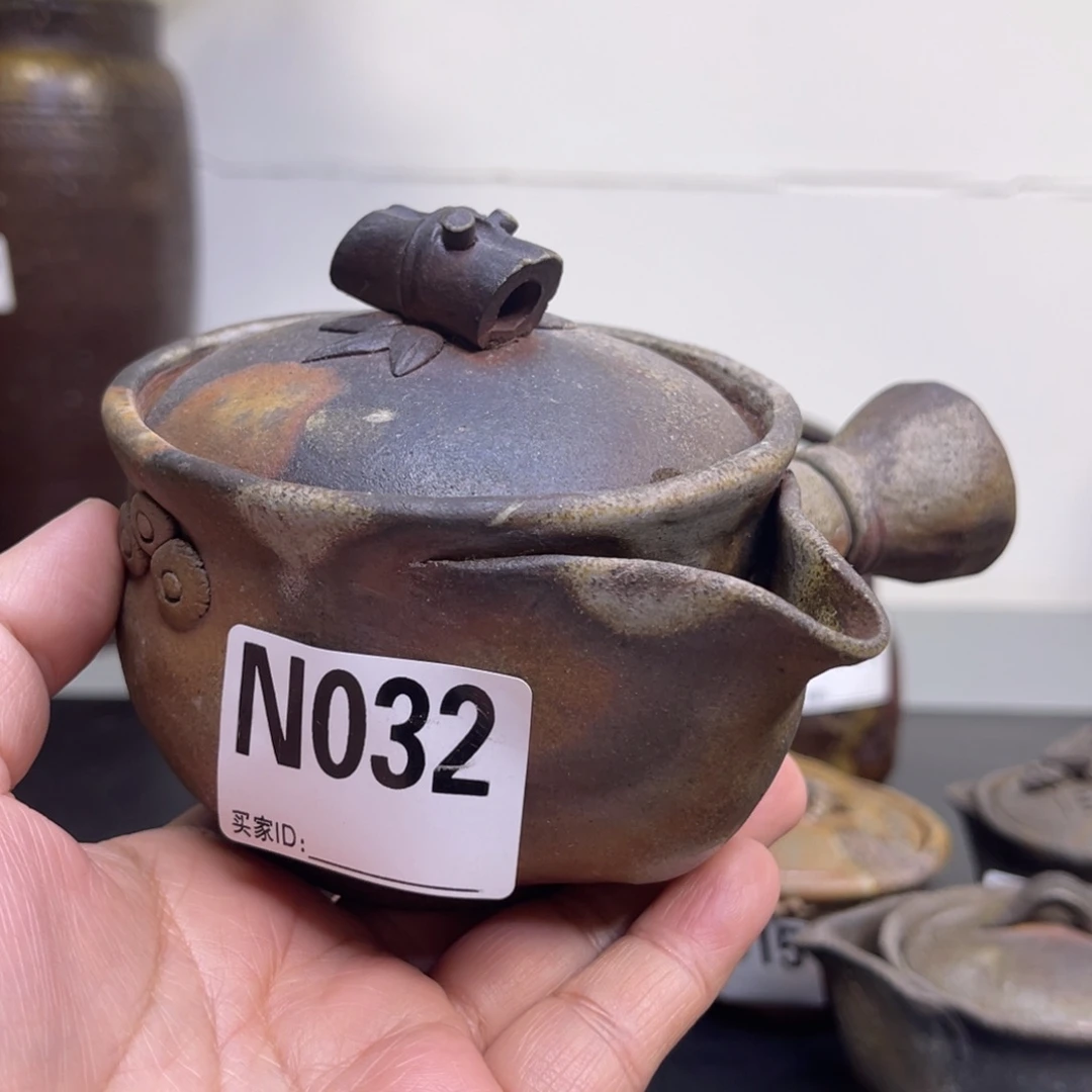 备前烧作品 忠美侧把壶
