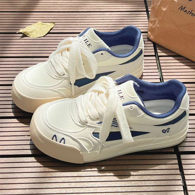 国潮德训厚底板鞋女2025夏季新款chic小众设计学生百搭运动小白鞋