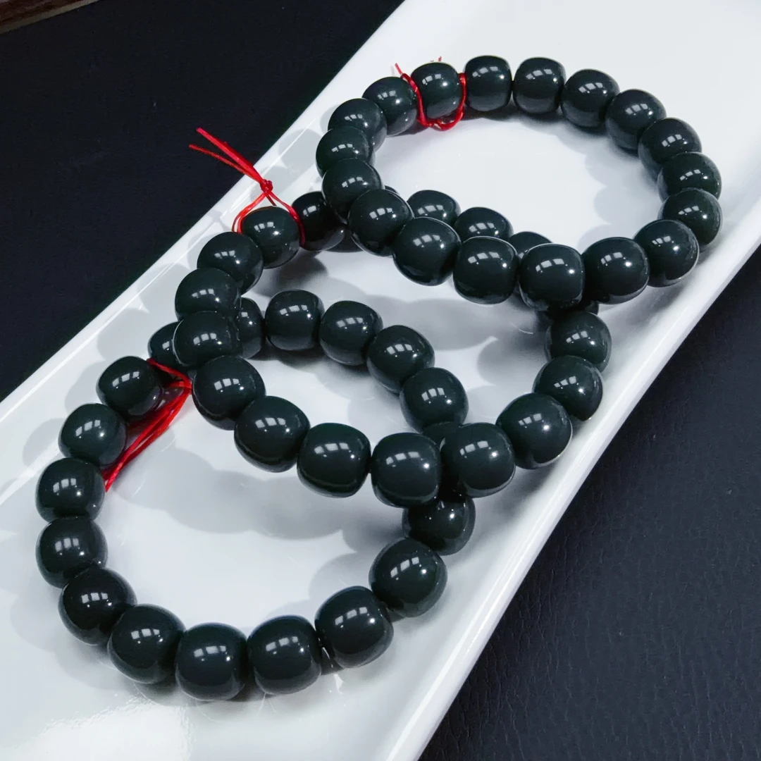 【伟伟鉴定】和田玉 一细 青玉 老型手串 12mm多样性发货发一件