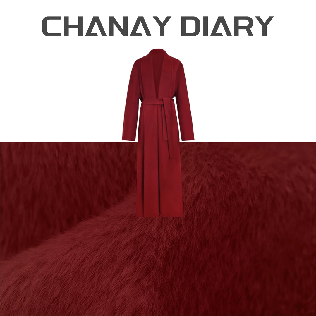 【岁岁年年】浴袍款大气安哥拉红双面羊绒羊毛长款大衣9213
