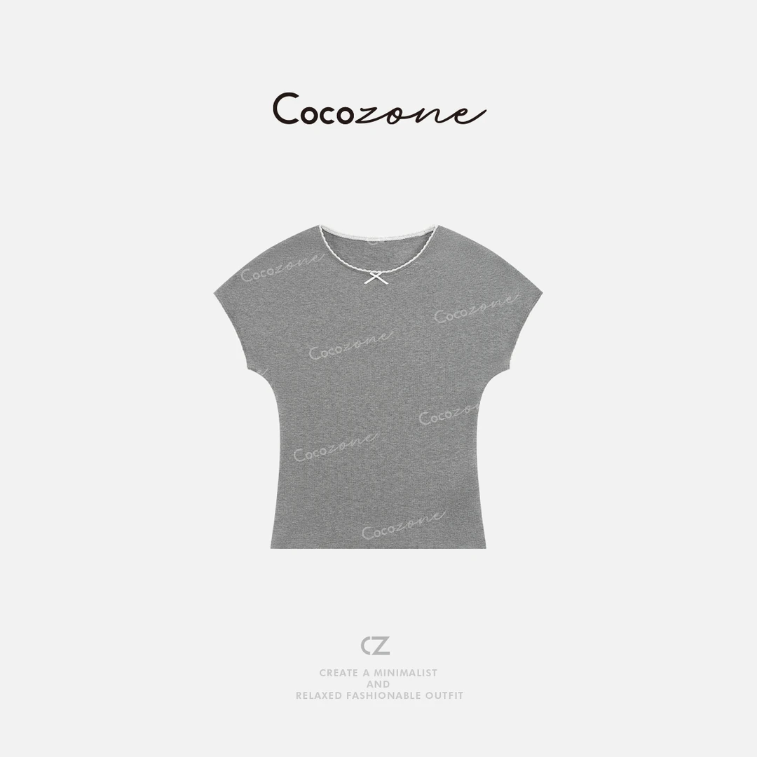COCO ZONE 刘一一 新款修身显瘦圆领套头短袖T恤CD2A0246