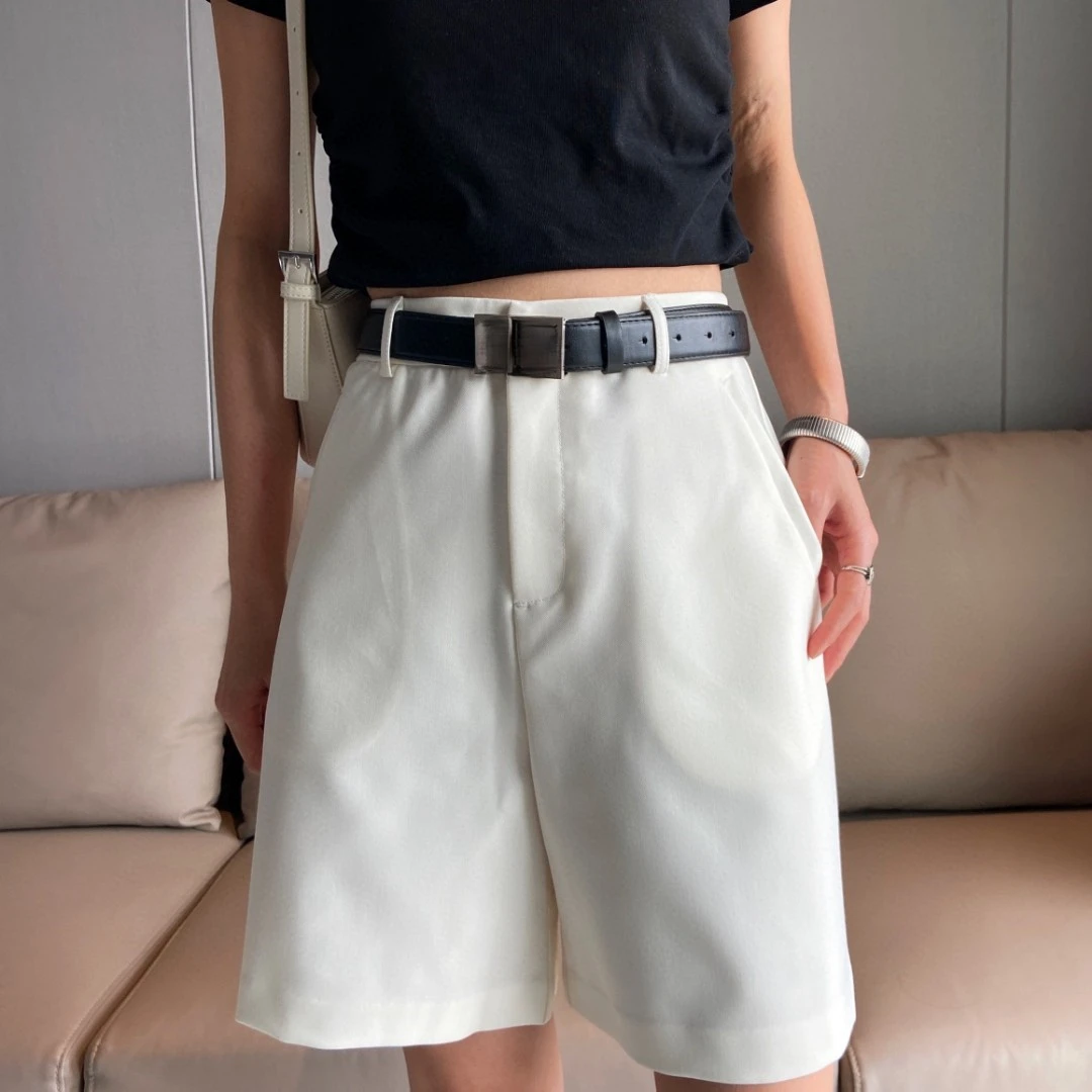 WANTHAT/凡黛卡高腰显瘦休闲直筒西装五分裤阔腿短裤9139-1