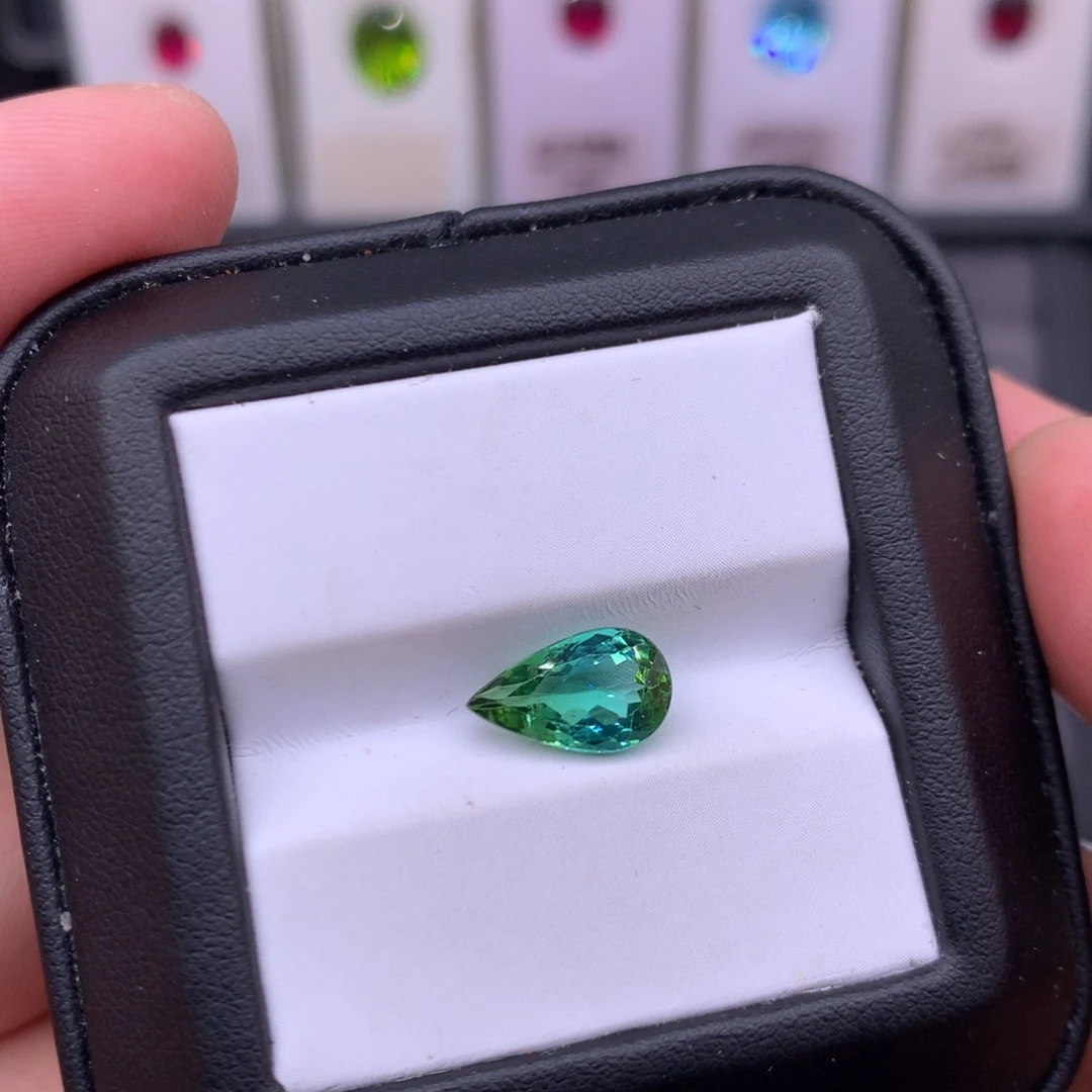 碧玺2.19克拉水滴蓝绿未镶嵌