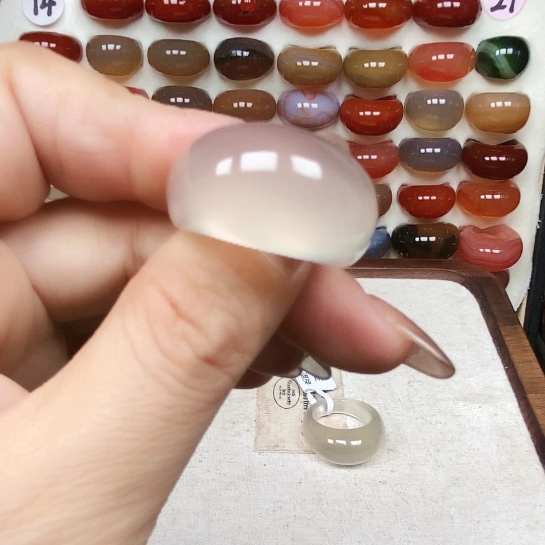 黄***虾玛瑙/玉髓合金戒指18.5