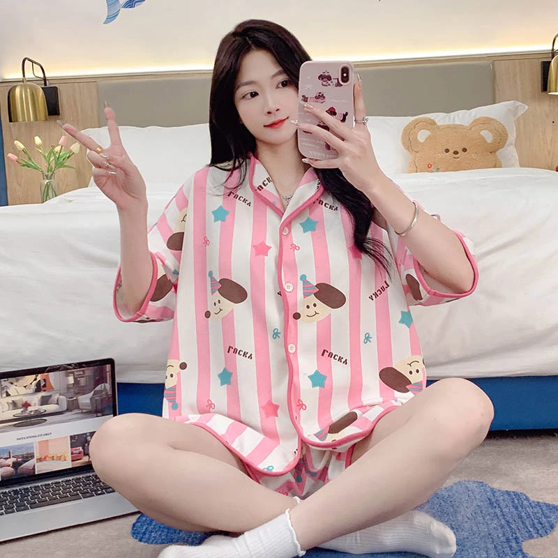 睡衣女夏套装可外穿爆款高颜值短袖2025年新款甜美宽松家居服学生