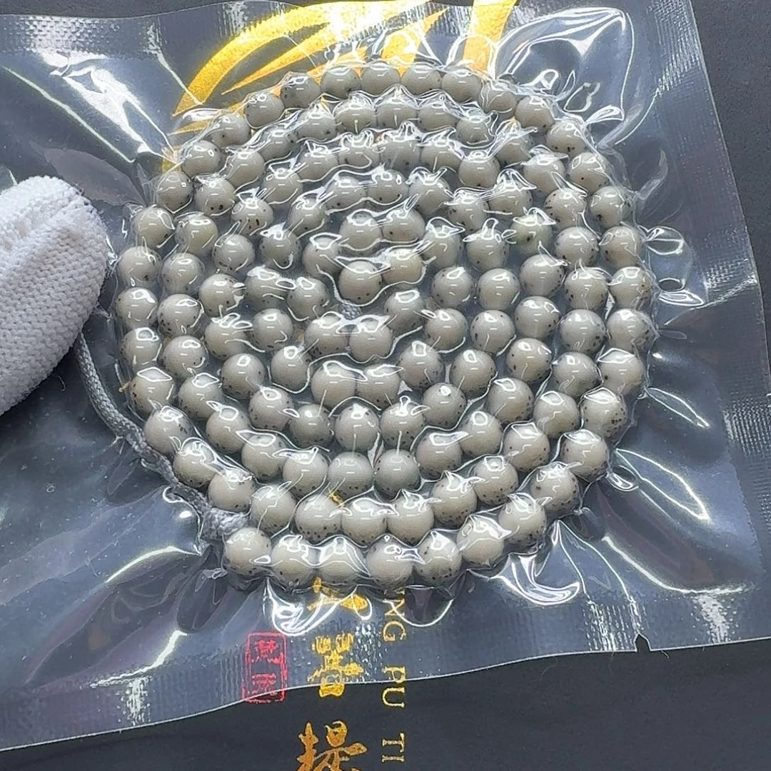 吊坠星月菩提14一物一图冰白绿背河豚6圆108