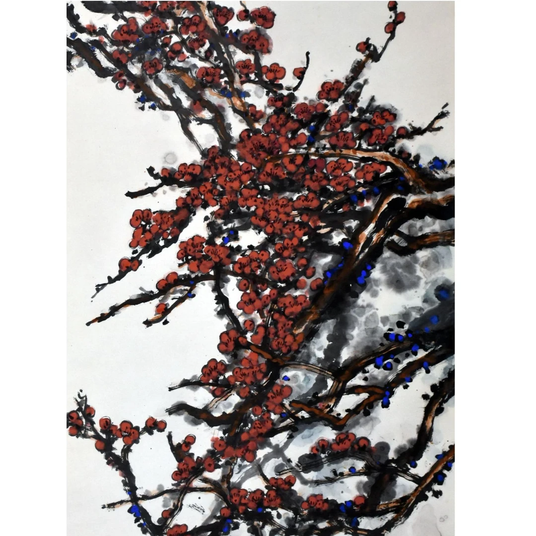 HM10092 红梅 135×65 纸本立轴 7.9平尺